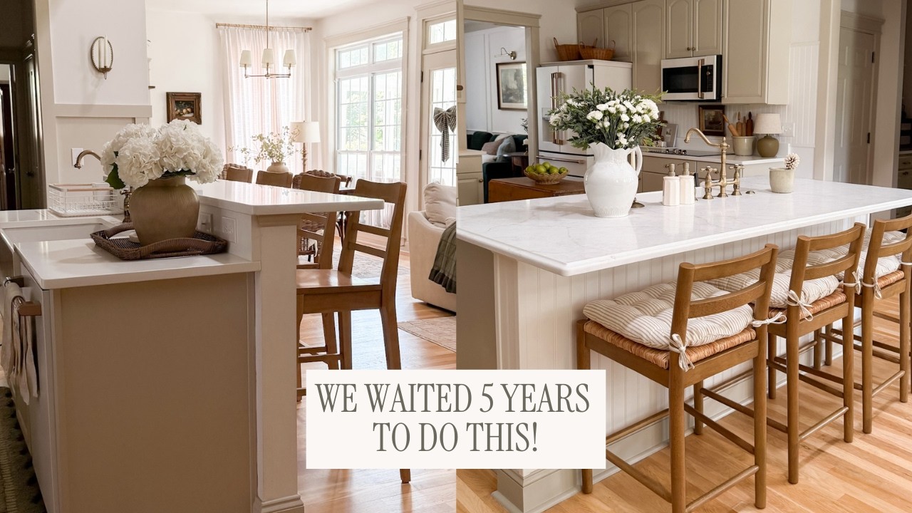 The One Kitchen Update I've Wanted for Five Years | Kitchen Island Makeover + New Quartz Countertops