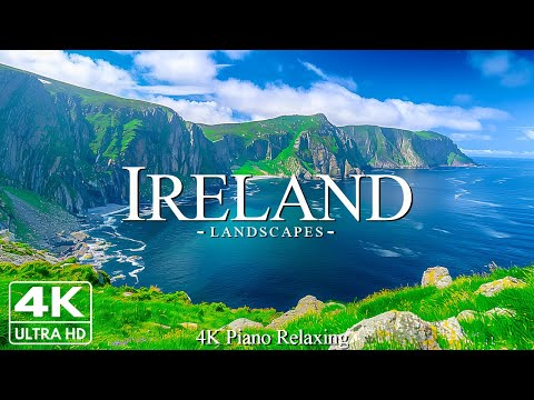 Ireland 4k - Relaxing Music With Beautiful Natural Landscape - Amazing Nature
