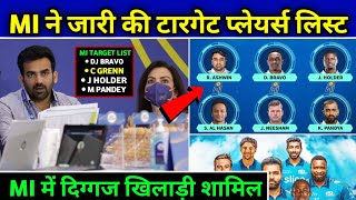 IPL 2023 - MI Announced Target Players List | MI New Target Players List | MI IPL 2023 | MI Squad