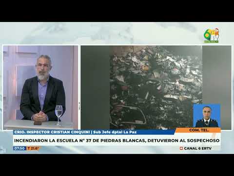Incendiaron una escuela cerca de Piedras Blancas. Detuvieron al presunto culpable