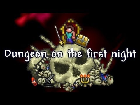 Terraria - Dungeon run with 100 hp on the first night