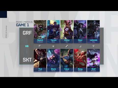 GRF Viper Kai'sa vs SKT Faker Yasuo Game 1 Highlights   2018 LCK Summer W2D4