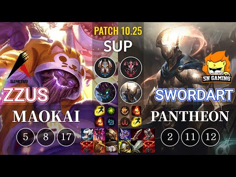 ASP Zzus Maokai vs SN SwordArt Pantheon Sup - KR Patch 10.25