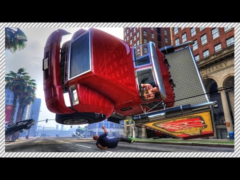 GTA 5 Mods - CRAZY 'CARMAGEDON' ATTACK!! Vehicles Become Angry (GTA 5 CRAZY CARS GAMEPLAY)
