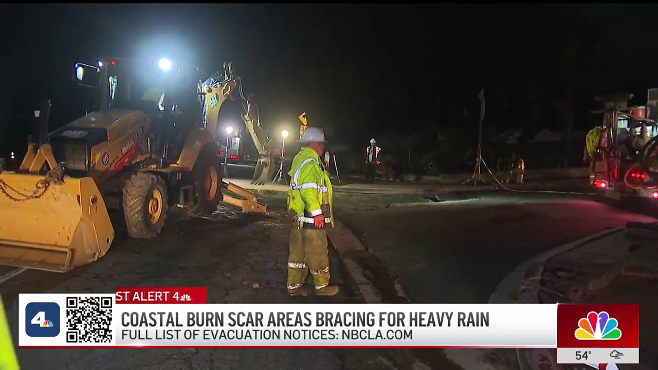 Pacific Palisades, Malibu burn scar areas brace for heavy rain