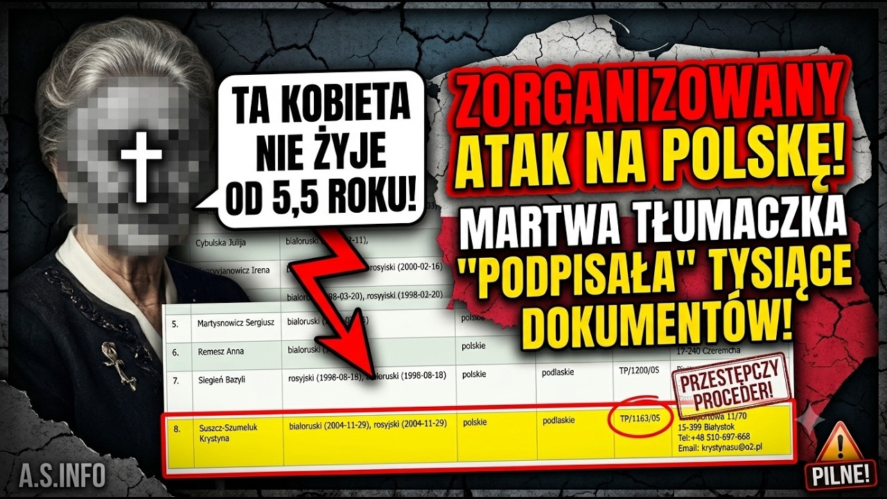 SZOK! Zmarła tłumaczka od 5 lat podpisuje dokumenty dla migrantów!