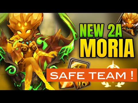 summoners war: how to  safe 2A MORIA team! ( wind high elemental ) LVL 5