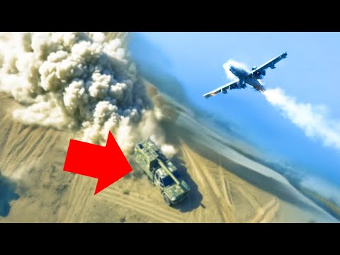 A‑10 Warthog in Action - GAU-8 Shreds Houthi Launcher in Seconds