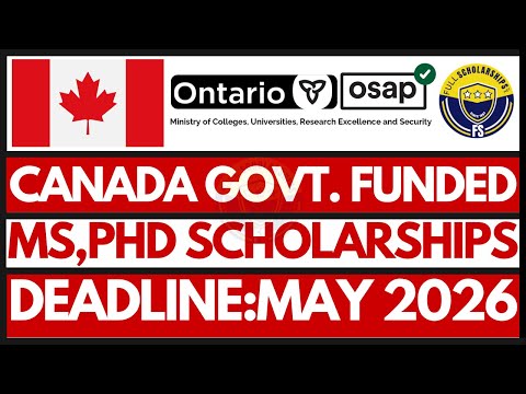Canada Government Scholarships 2026 for Masters & PhD Students | Ontario Graduate Scholarship (OGS)