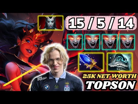 🔥 TOPSON Queen Of Pain Midlane Highlights 🔥 25K Net Worth 38K Dmg Dealt - Dota 2