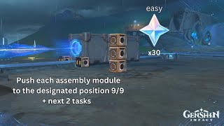 Push each assembly module to the designated position 9/9+ next 2 tasks | Genshin Impact