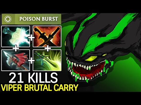 Viper Brutal Carry – Absolutely Crazy Plays 21 Kills Dota 2
