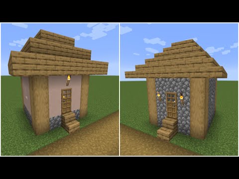 How to build a Minecraft Village Small House 1 & 2 (1.14 plains)