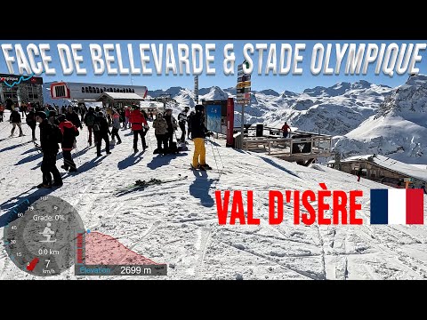 [4K] Skiing Tignes to Val d'Isère via Face de Bellevarde & Stade Olympique, France, GoPro HERO11