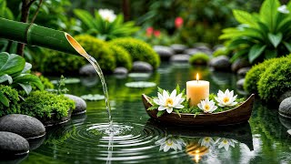 Música relajante con sonidos de agua y bambú 🌿Alivio del insomnio y calma de la ansiedad