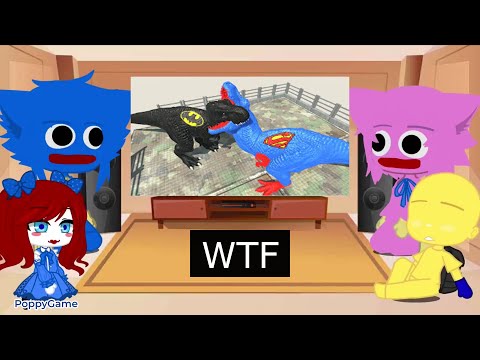 React to SUPERMAN T-REX DEATH FALL - Animal Revolt Battle Simulator. Huffy Wuggy from Poppy Playtime