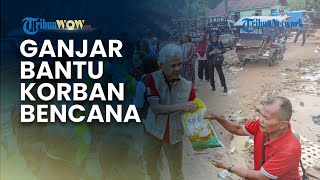 Ganjar Turun Langsung Bantu Penyaluran Bantuan ke Korban Banjir Sumatera, Sempat Angkat Karung Beras