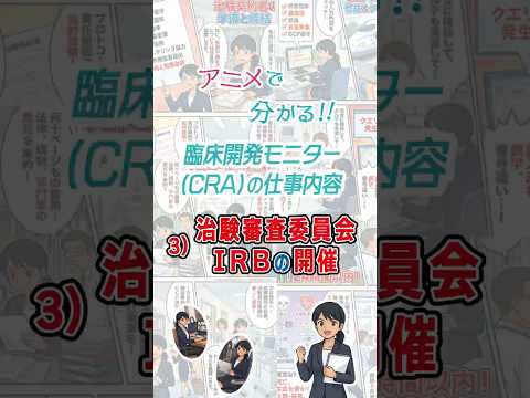 アニメで分かる！！臨床開発モニター（CRA）の仕事内容　3）IRB（治験審査委員会）の開催