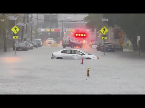 Heavy rains prompt flash floods and water rescues