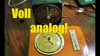 Voll analog! ► Smiths Interval Timer ► Antike Wetterstation - Barometer und Quecksilber Thermometer