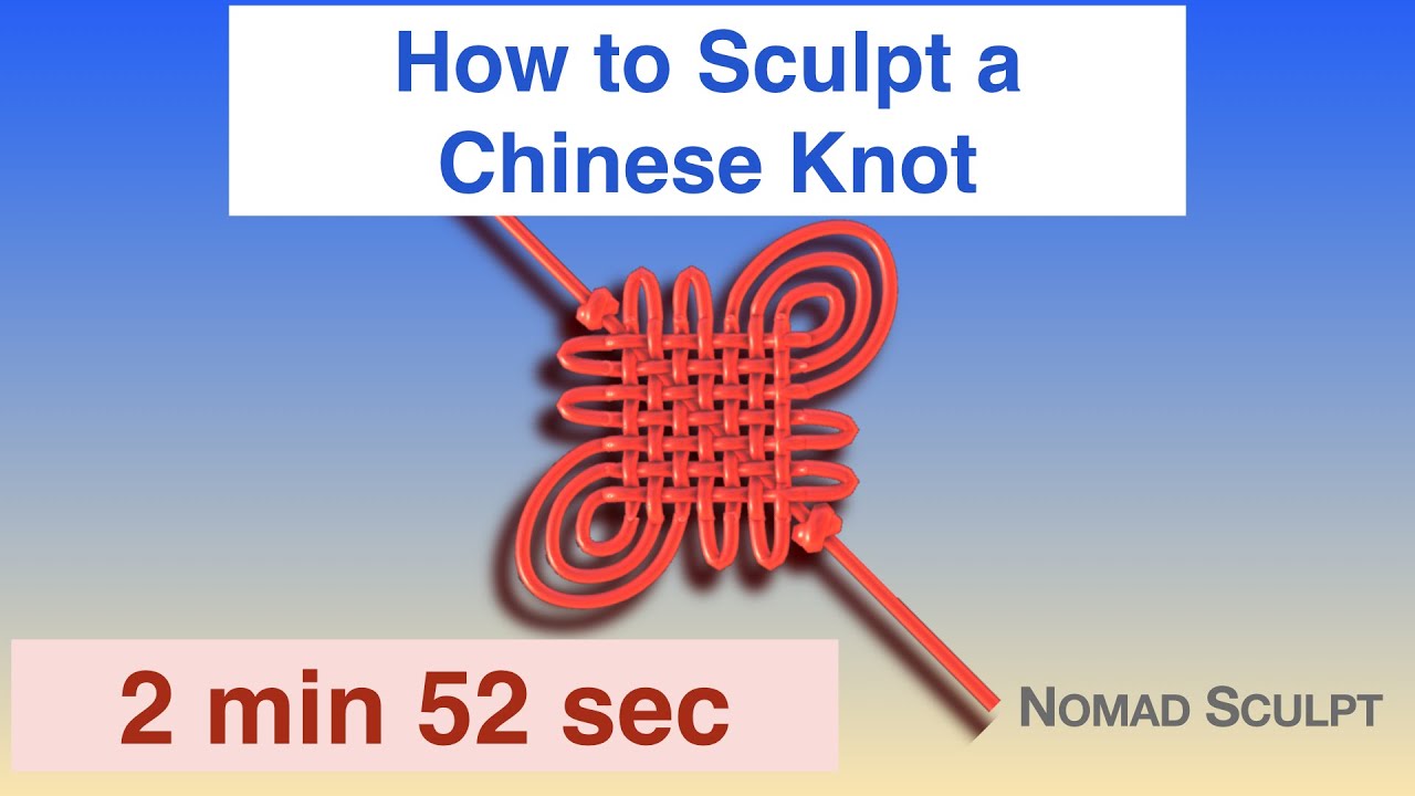 Simplified Chinese knot tutorial | 3 min | Nomad Sculpt