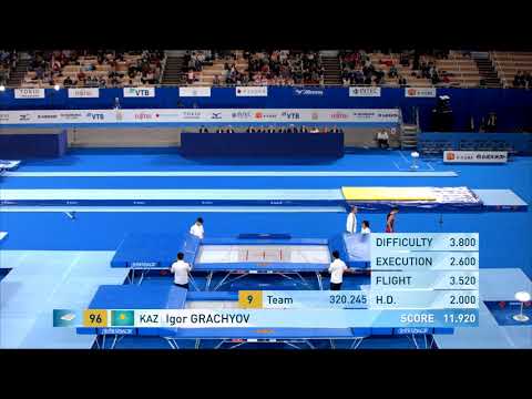 GRACHYOV Igor (KAZ) M - 2019 Trampoline Worlds, Tokyo (JPN) - Qualification Trampoline R2