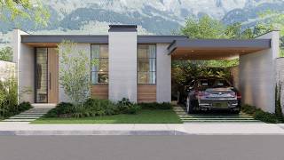 Casa Pequena e Moderna em Terreno 10x20m | 2 Quartos com Jardim Integrado