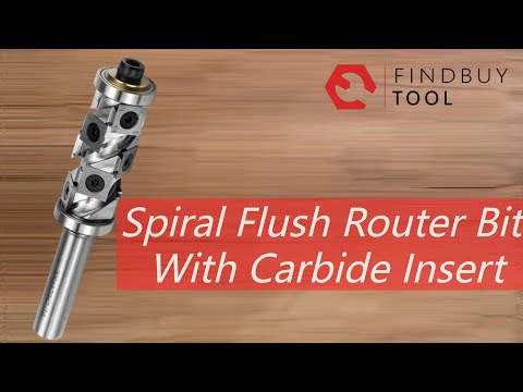 Spiral Flush Router Bit With Carbide Insert, Double Bearing