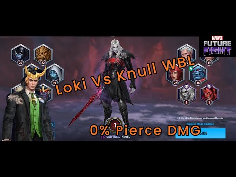 Beating Knull With President Loki, Decent Cards Setup 0 Pierce Damage Marvel Future Fight F2P