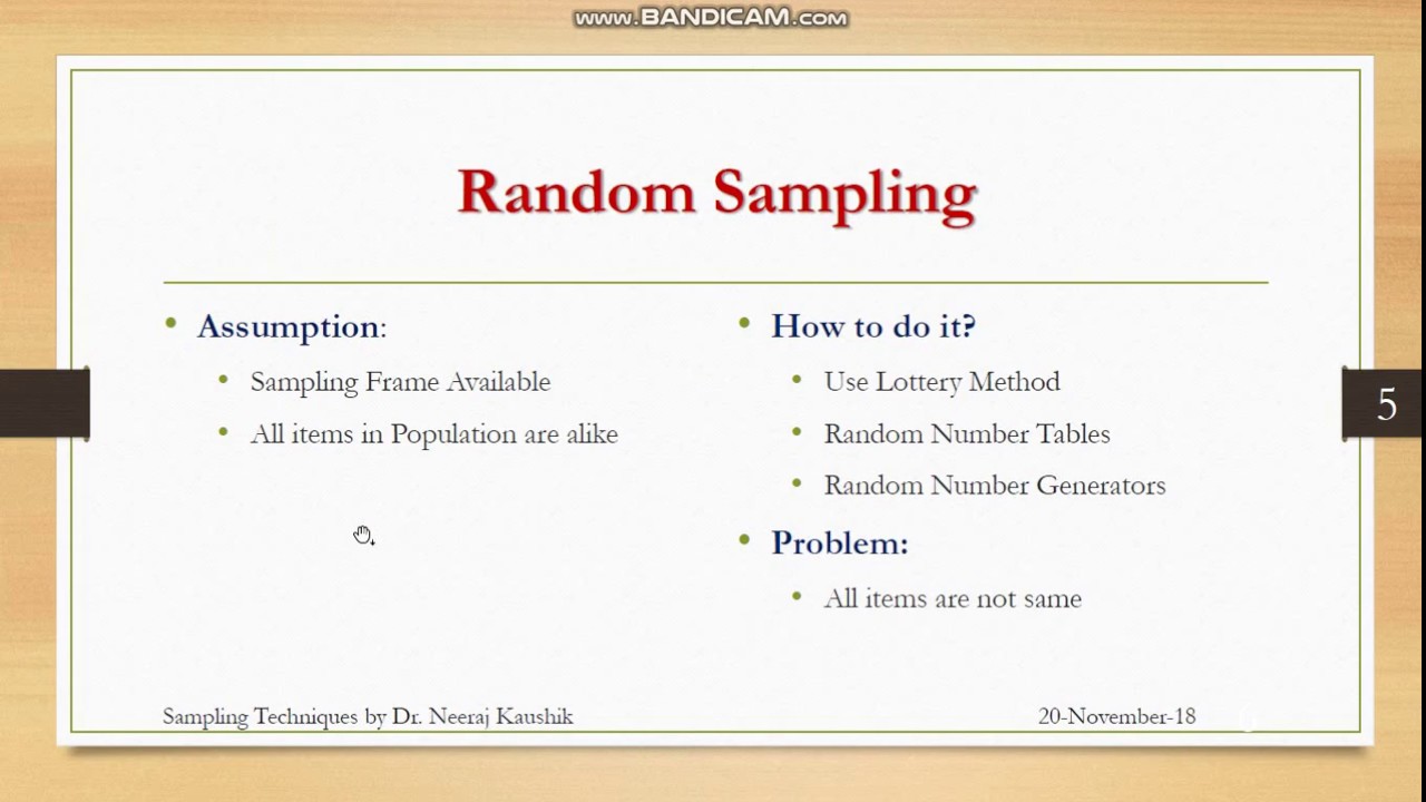Sampling Techniques Part-2 (Random Sampling)