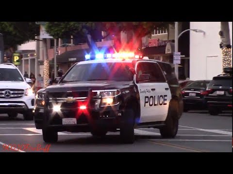 Beverly Hills Police Dept. Chevy Tahoe Supervisor Unit Responding Code 3 (FAST)