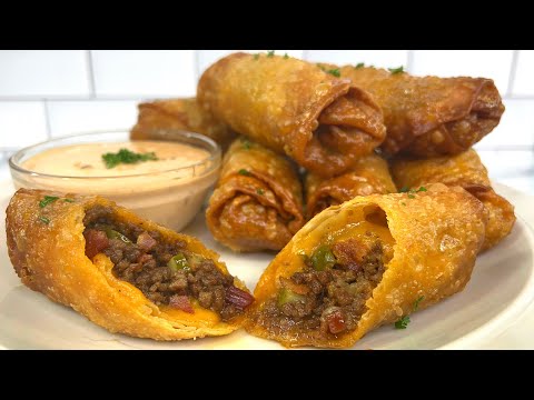 HOW TO MAKE BACON CHEESEBURGER EGG ROLLS!