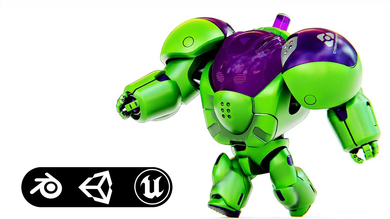 Toy Bot Cyclon B Auto-Rig Pro Rigged For Mixamo Unreal Engine Unity 3D Model