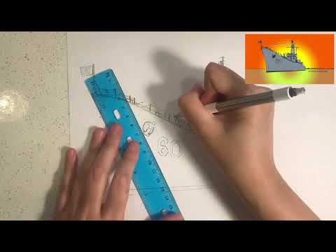 How to draw a battleship - USS Alabama - 1 min time lapse with Yvonne Wan, Focus comic creator