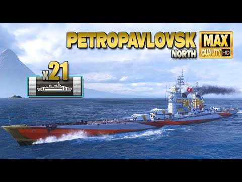 Cruiser Petropavlovsk: Citadels king on map North - World of Warships