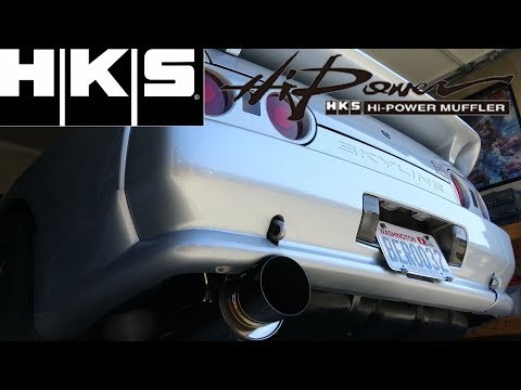 HKS Hi Power Silent Exhaust Nissan Skyline GTR R32 Install and exhaust sounds