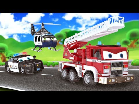 appMink Fire Truck | Police Cars Police Helicopter | go Kart | School bus | Number Learning for kids