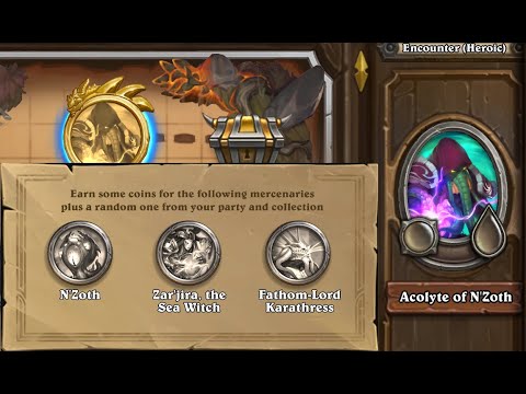 Heroic Acolyte of N'zoth - Farm C'thun + Finley coins - Free to play guide - Hearthstone Mercenaries
