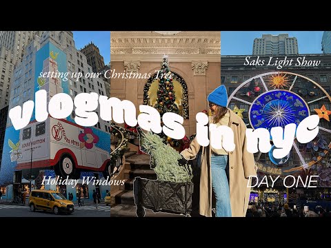 The BEST HOLIDAY WINDOWS on Fifth Avenue and SAKS LIGHT SHOW | VLOGMAS in NYC