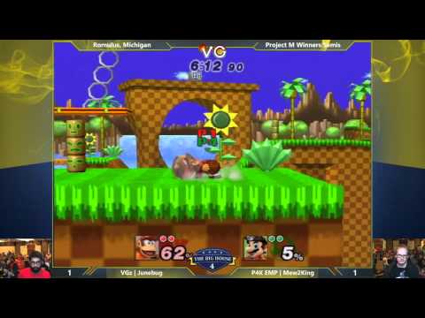TBH4 - Junebug (Diddy Kong) vs Mew2King (Mario) - Project M Winners Semis - Smash PM