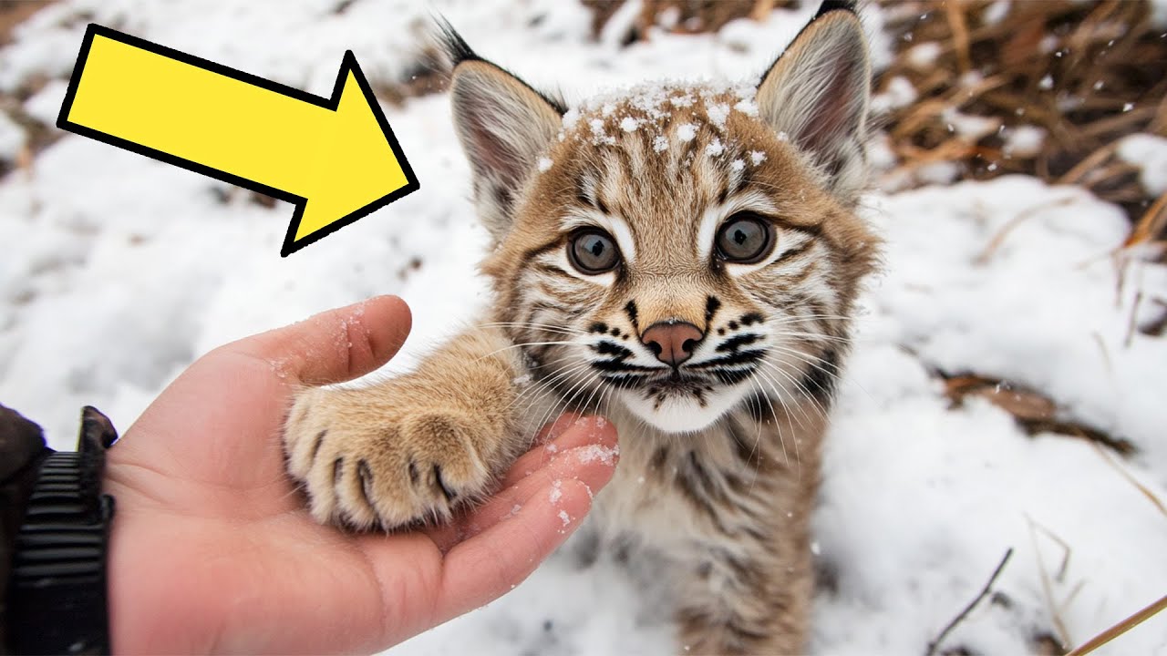 Little Bobcat Kitten Follows A Man For 6 Miles In Snowstorm, Begging For Help. Then He Did THIS