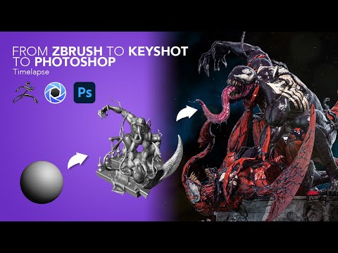 Zbrush Time lapse Venom & Carnage 3D Sculpture