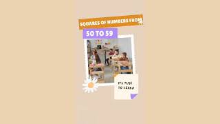 Squares of Numbers from 50 to 59