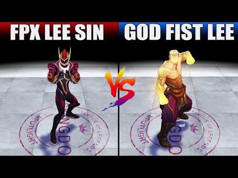 FPX Lee Sin vs God Fist Lee Sin Skin Comparison (League of Legends)