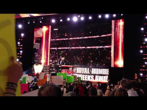 WWE Monday Night Raw Pyro  and Mick Foley Returns 1-16-12
