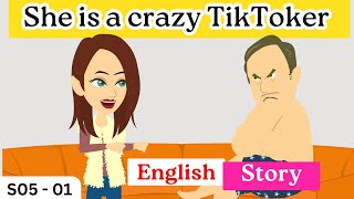 Tiktok Influencer Part 01 | English story with subtitles | Animated story | Learn English with Kevin