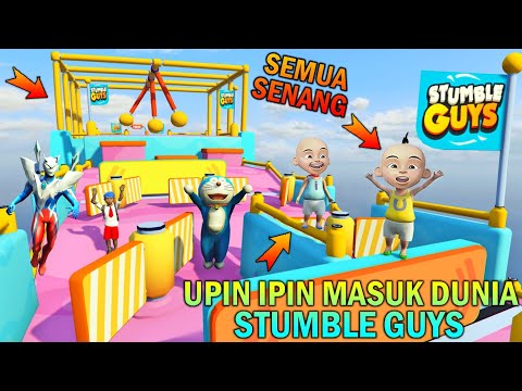 UPIN IPIN MASUK KEDUNIA STUMBLE GUYS, BERSAMA DORAEMON DAN ULTRAMAN - GTA 5 BOCIL SULTAN