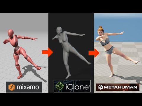 Animation from Mixamo to iClone to Metahuman Unreal 5 no IK rig