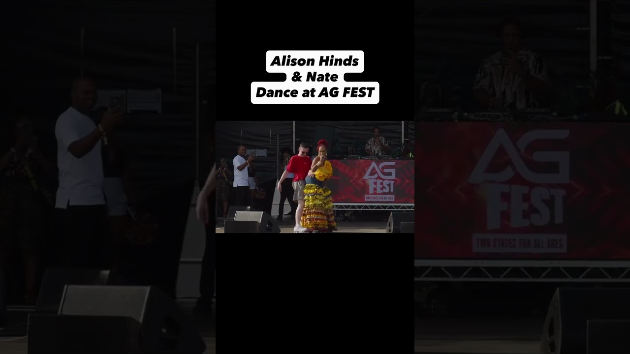 alisonhinds and nates.vibe share a moment on stage at agfest.xyz