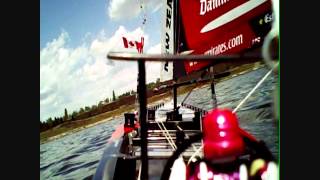 preview picture of video 'Viper's ETNZ 1 M R/C Yacht -- Downsview Park Pond Run 20120630.'